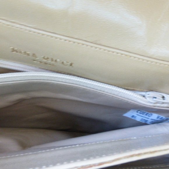 NINA RICCI PARIS taupe tan LEATHER bag Vintage - Picture 10 of 10